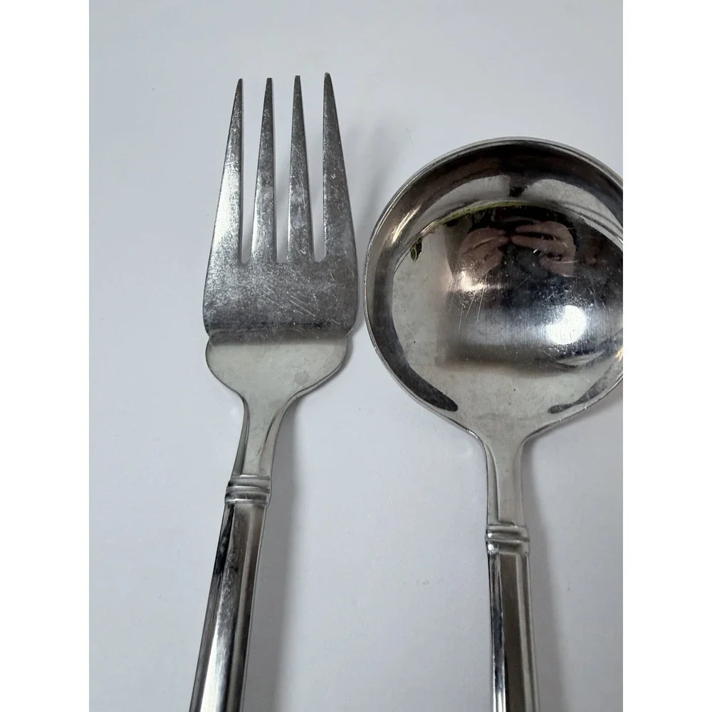 Wallace 18/10 Zenith 4 Serving Set spoons Meat Forks Stainless 18/10 Glossy‎